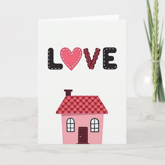 Carte d'amour à la maison (Devant)