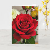 Carte d'amour à la rose rouge (Fleur jaune)