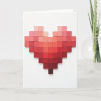 Carte d'amour à pixel simple