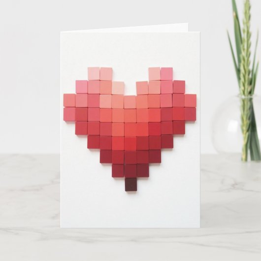 Carte d'amour à pixel simple (Devant)