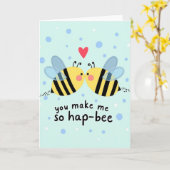 Carte d'amour Abeille Heureuse (Fleur jaune)