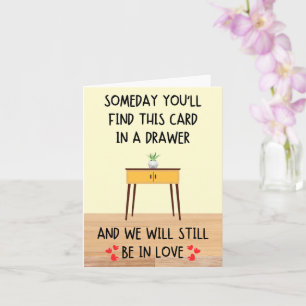 Carte d'amour anniversaire du tiroir