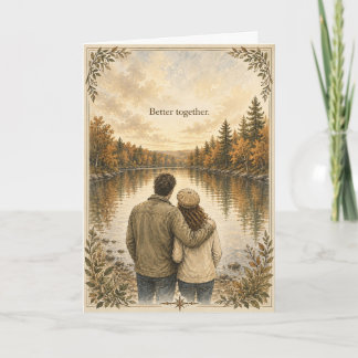 Carte d'amour aquarelle pour couple Better Togethe