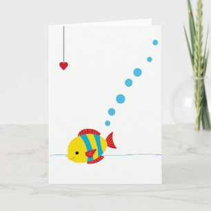 Carte d'amour aquatique doux