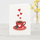 Carte d'amour au thé chaud (Fleur jaune)