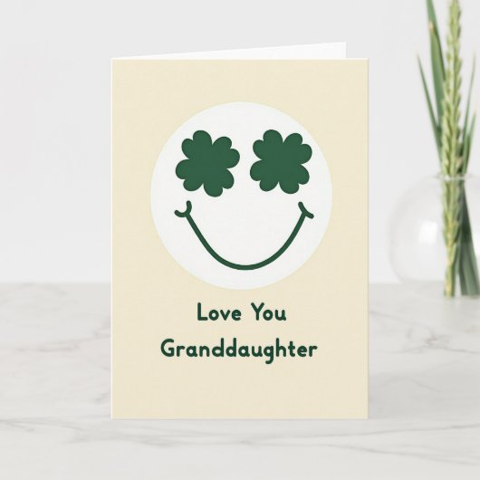 Carte d'amour au trèfle souriant (Devant)