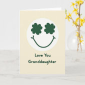 Carte d'amour au trèfle souriant (Fleur jaune)