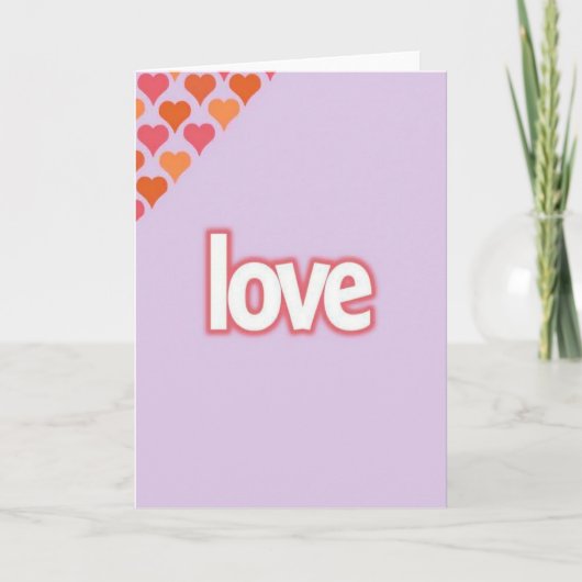 Carte d'amour aux cœurs de lavande (Devant)