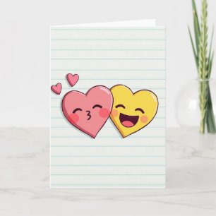 Carte d'amour aux coeurs Emoji doux