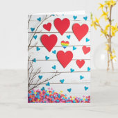 Carte d'amour aux cœurs inclusifs (Fleur jaune)