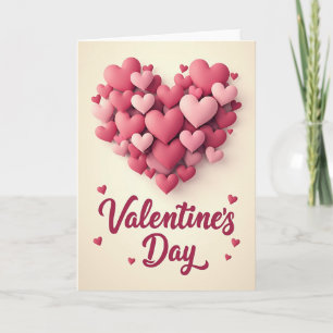Carte d'amour aux cœurs mats romantiques