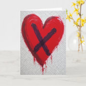 Carte d'amour barrée (Fleur jaune)