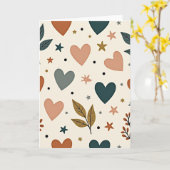 Carte d'amour Boho Cœurs et Étoiles (Fleur jaune)
