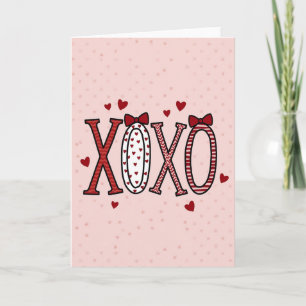 Carte d'amour câlins baisers romantiques Xoxo