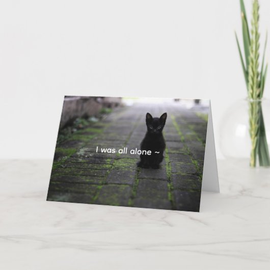 CARTE D'AMOUR CHATON NOIR (Devant)