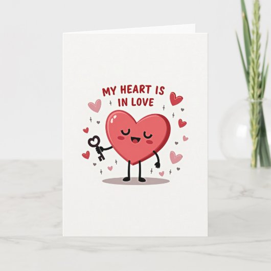 Carte d'amour clé de mon cœur (Devant)