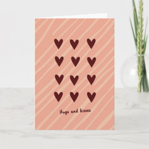 Carte d'amour Cœurs Bisous