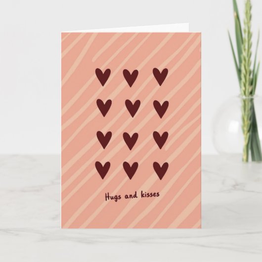 Carte d'amour Cœurs Bisous (Devant)