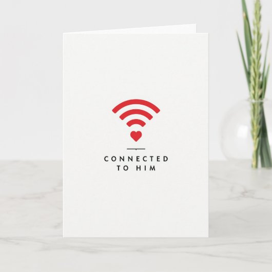 Carte d'amour « Connecté à lui » (Devant)