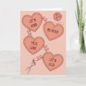 Carte d'amour Crochet Hearts (Devant)