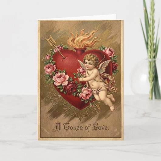 Carte d'amour Cupidon vintage (Devant)