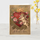 Carte d'amour Cupidon vintage (Fleur jaune)