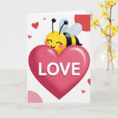 Carte d'amour d'abeille (Fleur jaune)