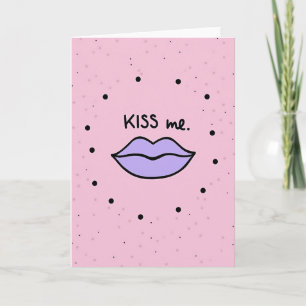Carte d'amour de baiser romantique