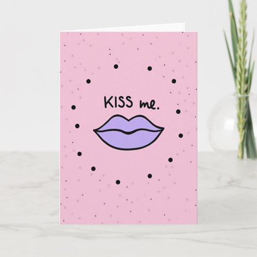 Carte d'amour de baiser romantique (Devant)
