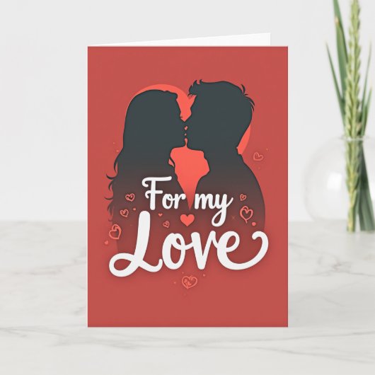 Carte d'amour de baiser romantique (Devant)