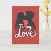 Carte d'amour de baiser romantique (Fleur jaune)