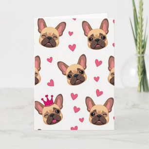 Carte d'amour de Bouledogue Français Mignon
