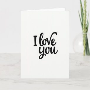 Carte d'amour de calligraphie mate minimaliste