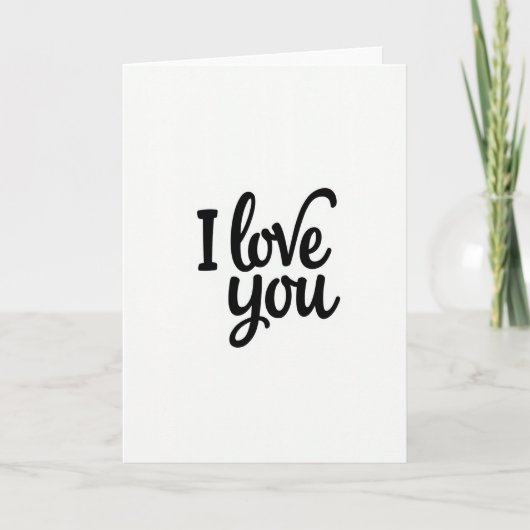 Carte d'amour de calligraphie mate minimaliste (Devant)