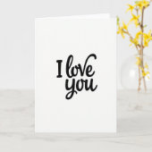Carte d'amour de calligraphie mate minimaliste (Fleur jaune)