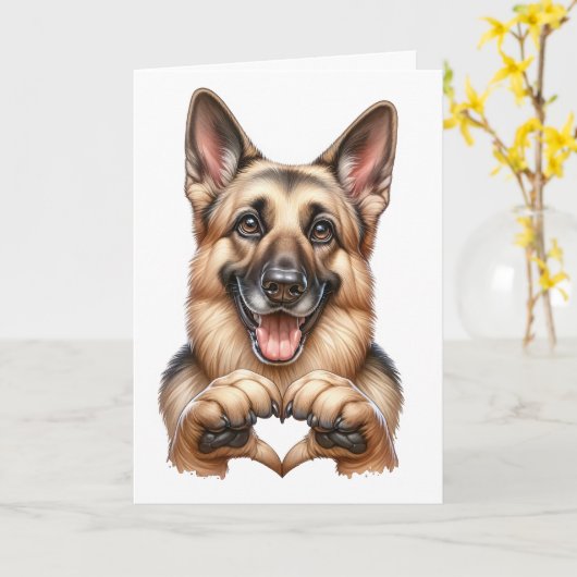 Carte d'amour de canin mignon (Fleur jaune)