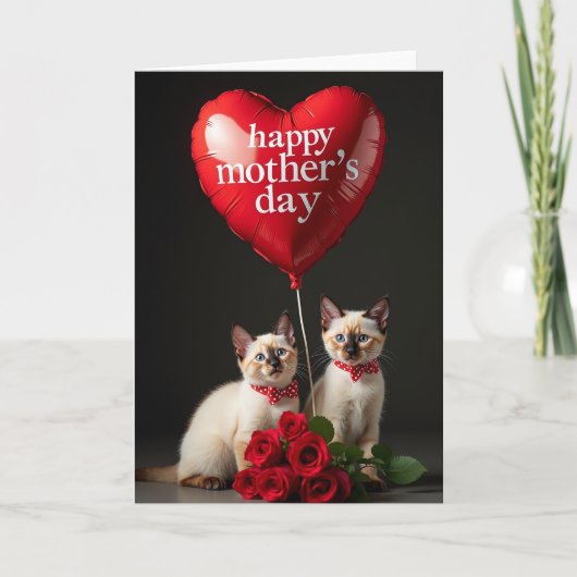 Carte d'amour de chat à pois (Devant)