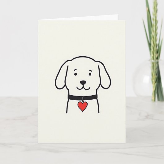Carte d'amour de chien mignon (Devant)