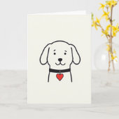 Carte d'amour de chien mignon (Fleur jaune)