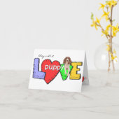 Carte d'amour de chiot English Springer Spaniel (Fleur jaune)