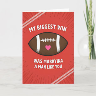 Carte d'amour de football pour mari gagnant