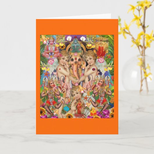Carte d'amour de Ganesh (Fleur jaune)