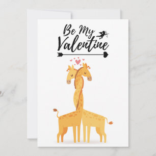 Carte d'amour de girafe mignonne pour la Saint-Val