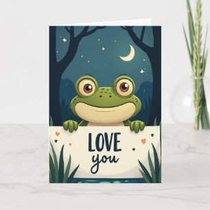 Carte d'amour de grenouille mignonne