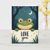 Carte d'amour de grenouille mignonne (Fleur jaune)