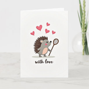 Carte d'amour de hérisson mignon