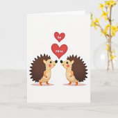 Carte d'amour de hérisson Sois Mienne (Fleur jaune)