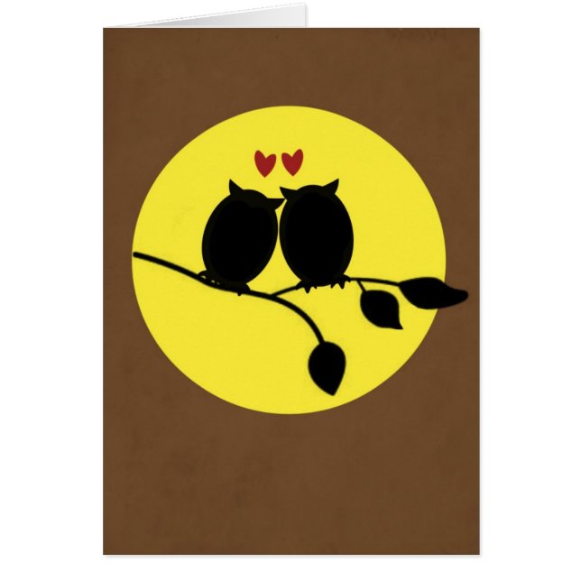 Carte d'amour de hibou (Devant)