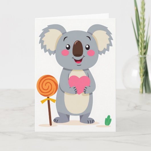 Carte d'amour de koala mignon (Devant)