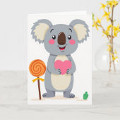 Carte d'amour de koala mignon (Fleur jaune)